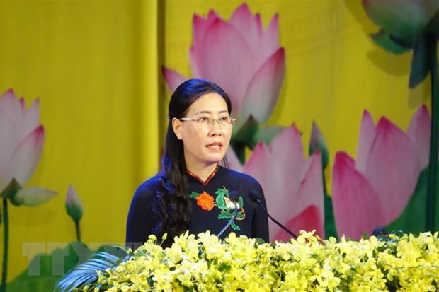Bui Thi Hong Van, nueva secretaria del Comité partidista de Quang Ngai. (Foto: VNA)