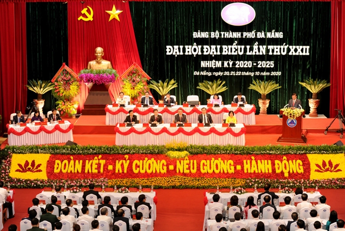 El XXII congreso del comité del Partido de la ciudad central de Da Nang, mandato 2020-2025.