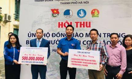 La juventud de Hanói recauda fondos en ayuda a los compatriotas afectados por las inundaciones