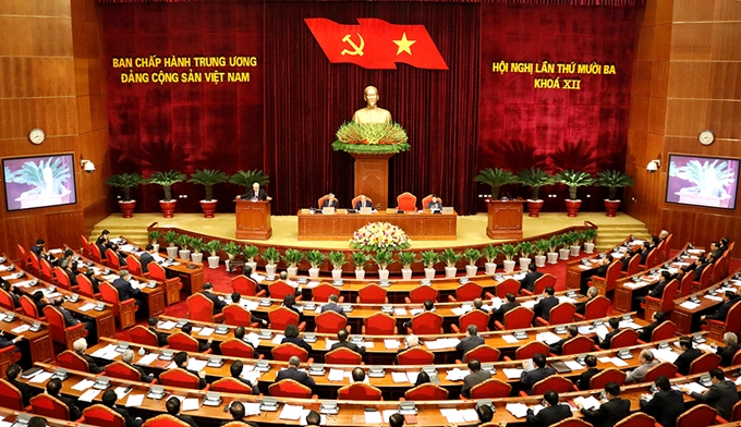 Los delegados a la inauguración del XIII pleno del Comité Central del Partido Comunista de Vietnam del XII mandato (Foto: Pham Cuong)
