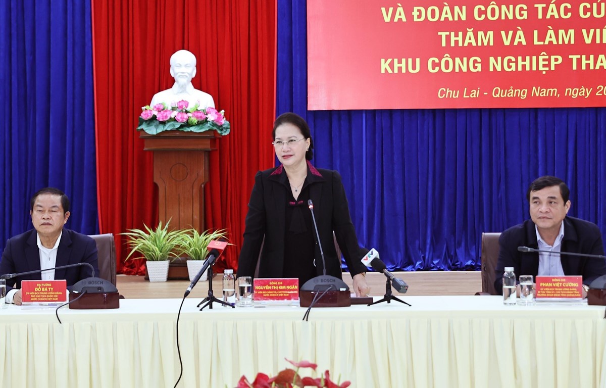La presidenta de la Asamblea Nacional de Vietnam, Nguyen Thi Kim Ngan, en el evento.