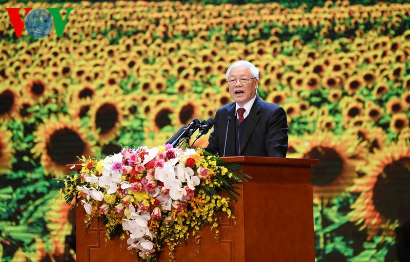 En su intervención, el máximo líder del país Nguyen Phu Trong resalta los méritos del PCV durante los últimos 90 años
