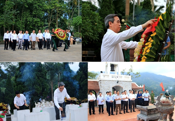 La delegación del PCV visita el Cementerio Nacional de Mártires de Vi Xuyen
