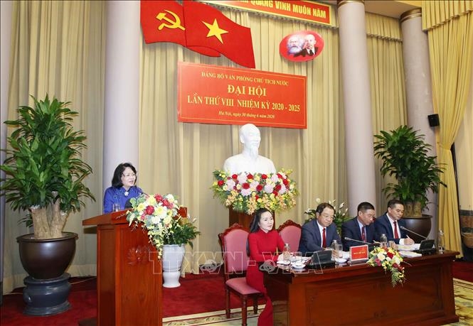 La vicepresidenta de Vietnam, Dang Thi Ngoc Thinh, en la conferencia. Foto: VNA