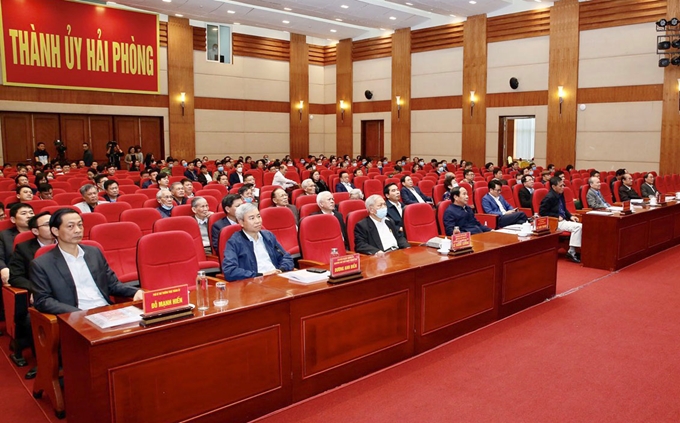 Los delegados en el Comité partidista de la ciudad portuaria de Hai Phong.