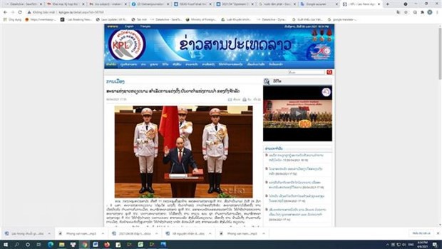 El artículo de la agencia laosiana KPL sobre la nueva dirigencia de Vietnam. (Foto: VNA)